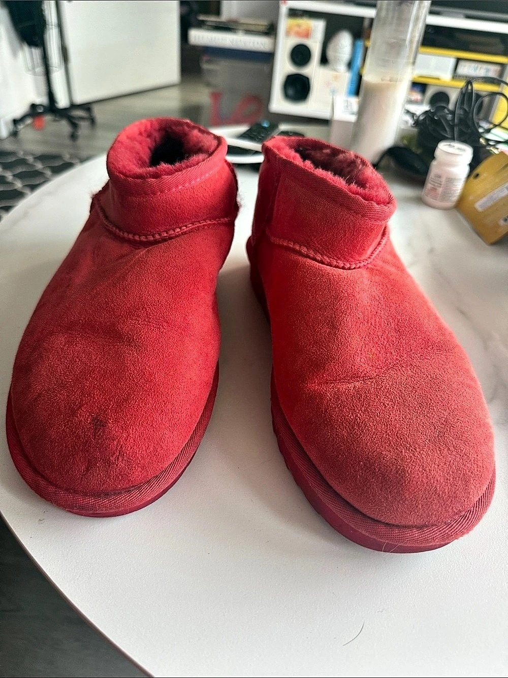 UGG Classic Mini Red Suede Ankle Boots US 9